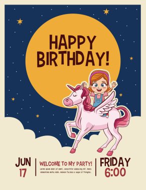 mutlu doğum günü davetiye kartı