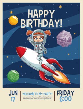 mutlu doğum günü davetiye kartı