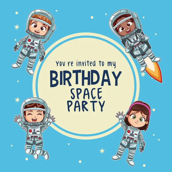 Tarjeta de invitación Feliz Cumpleaños — Vector de stock