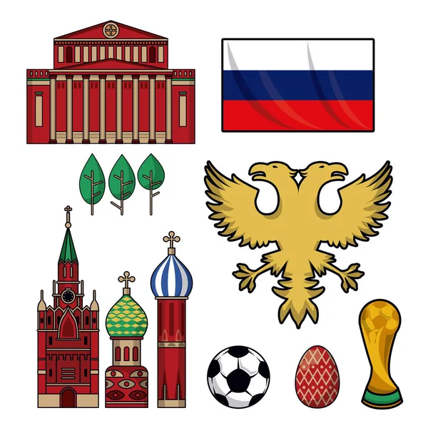 Rusia 2018 elementos del fútbol mundial — Archivo Imágenes Vectoriales