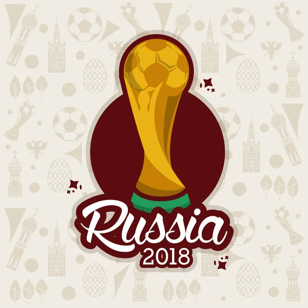 Rusia 2018 elementos del fútbol mundial — Archivo Imágenes Vectoriales