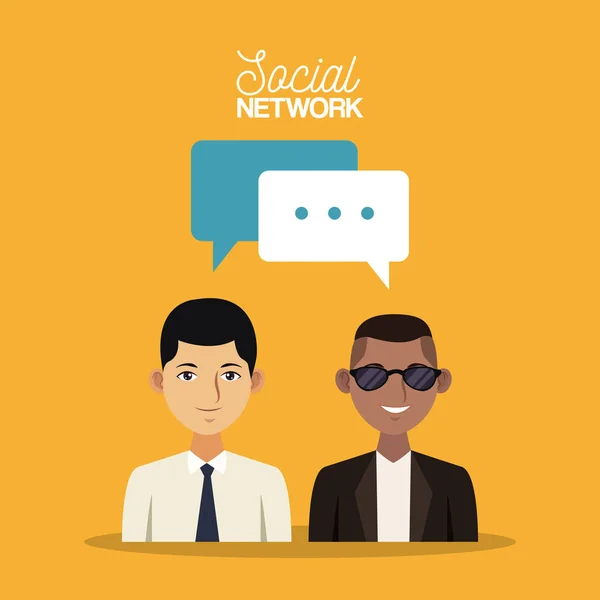Social network and media — Stock Vector