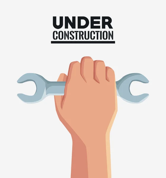 Hand with construction tool — Stock Vector