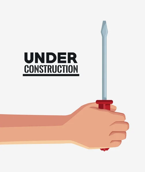 Рука со строительным инструментом — стоковый вектор
