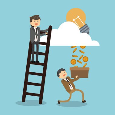 İşadamı climbins merdiven için başarılı