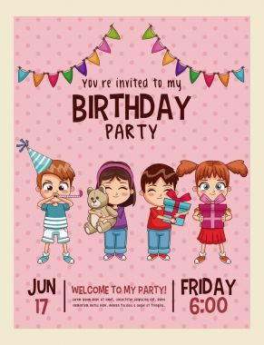 İyi ki doğdun pembe davetiye