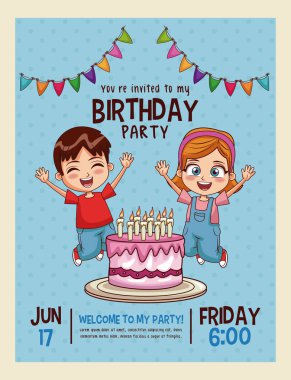 İyi ki doğdun mavi davetiye