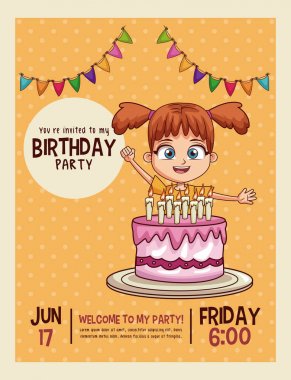 mutlu doğum günü davetiye kartı