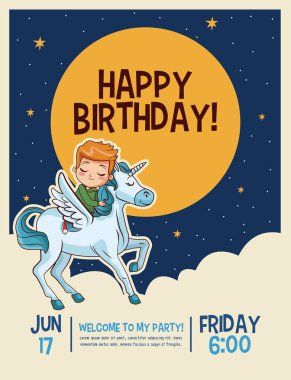 mutlu doğum günü davetiye kartı