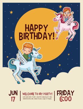 mutlu doğum günü davetiye kartı