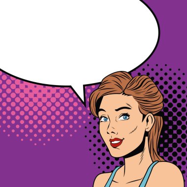 Kadın speakbox pop sanat karikatür ile