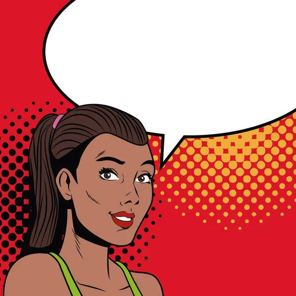 Speakbox ポップ アート漫画と女性 — ストックベクタ