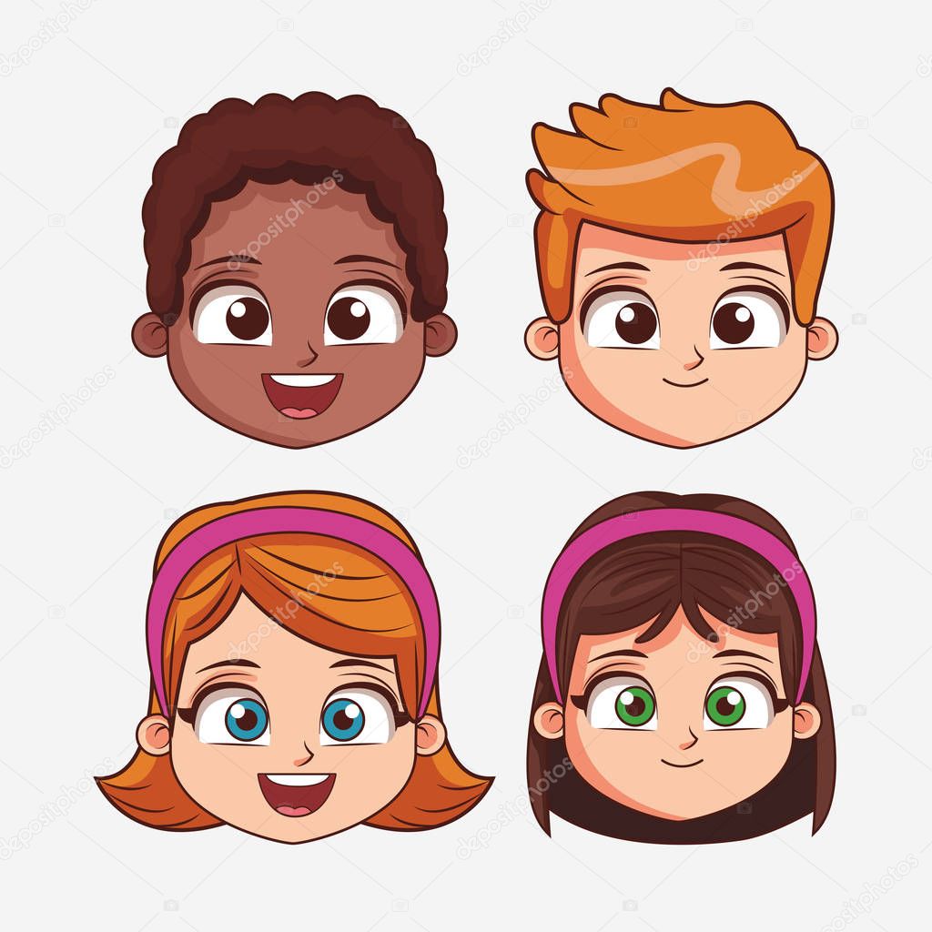 Imágenes: caras niños animados | Dibujos animados de cara de los niños