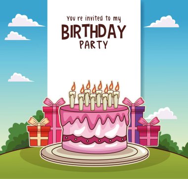 mutlu doğum günü kartı Davetiyesi