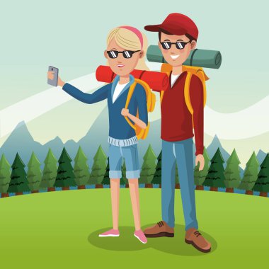 Dağlarda bir turist