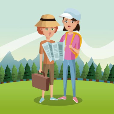 Dağlarda bir turist