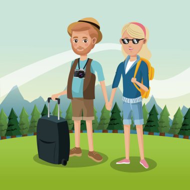 Dağlarda bir turist