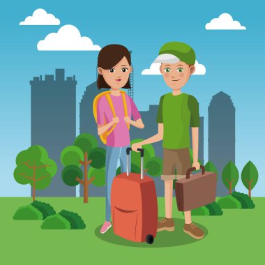 Şehirdeki turistler