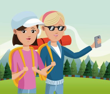 Dağlarda bir turist