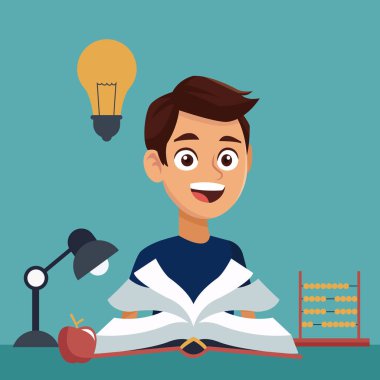 renk arka plan ile çocuk öğrenci öğrenme öğeleri okul ile kitap ile