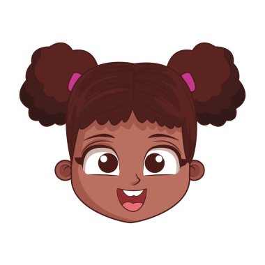 Güzel kız yüz çizgi film