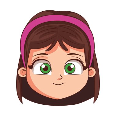 Güzel kız yüz çizgi film