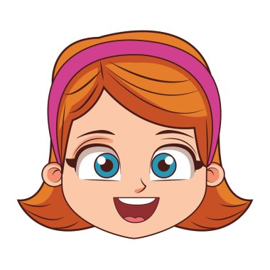 Güzel kız yüz çizgi film