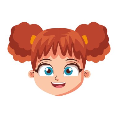 Güzel kız yüz çizgi film