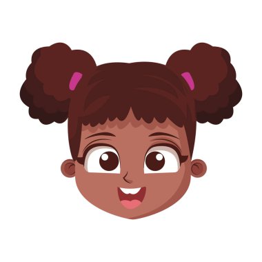 Güzel kız yüz çizgi film