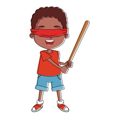 Blinfolded ve yarasa çocuk