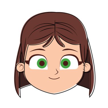 Güzel kız yüz çizgi film