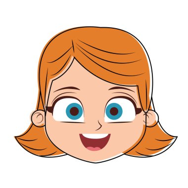 Güzel kız yüz çizgi film