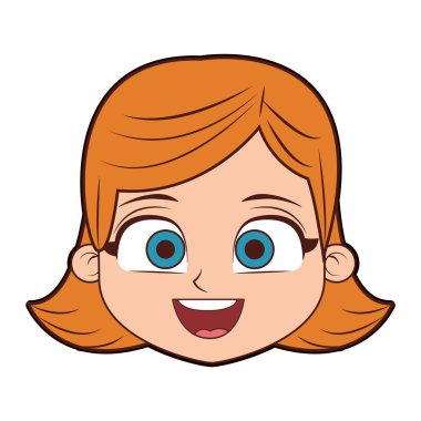 Güzel kız yüz çizgi film