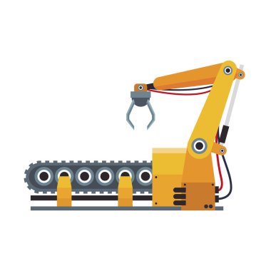 Fabrika robot kol ile konveyör