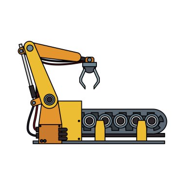 Fabrika robot kol ile konveyör