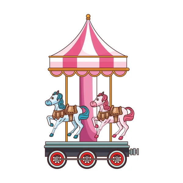 Schattig carrousel cartoon — Stockvector