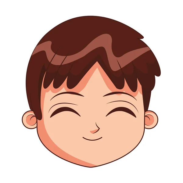 Cute boy face cartoon — Stock Vector