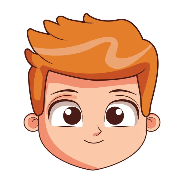 Cute chłopiec twarz kreskówka — Wektor stockowy