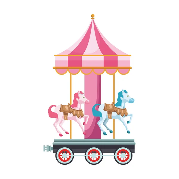 Carrousel mignon dessin animé — Image vectorielle
