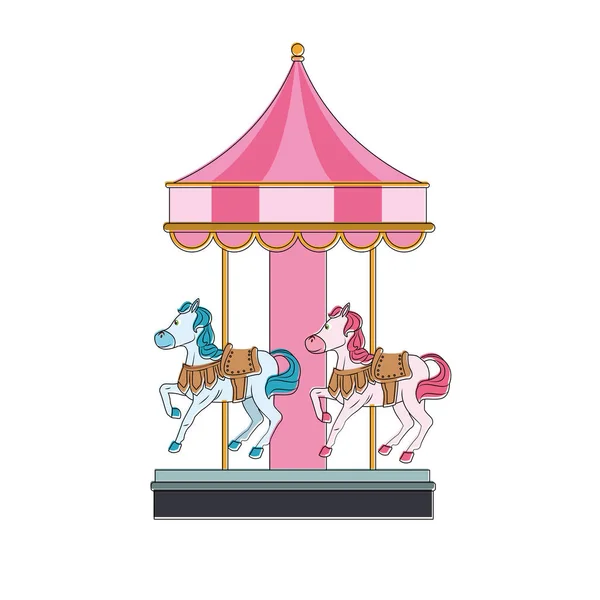 Cute carousel cartoon — Stock Vector