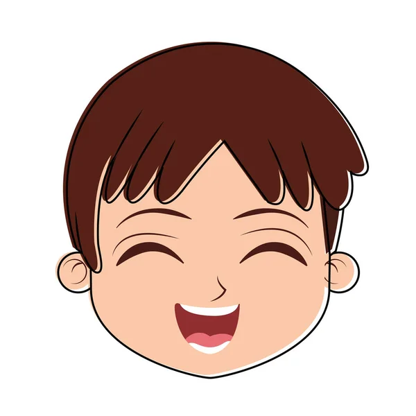 Cute boy face cartoon — Stock Vector