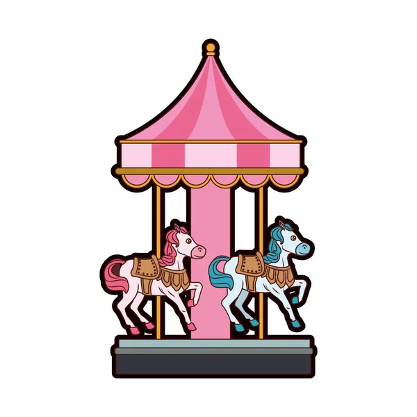 Cute carousel cartoon — Stock Vector