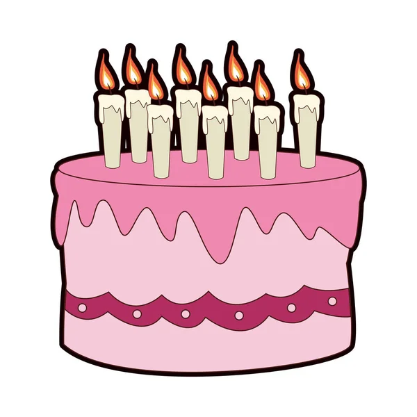 Desenhos animados bolo de aniversário — Vetor de Stock