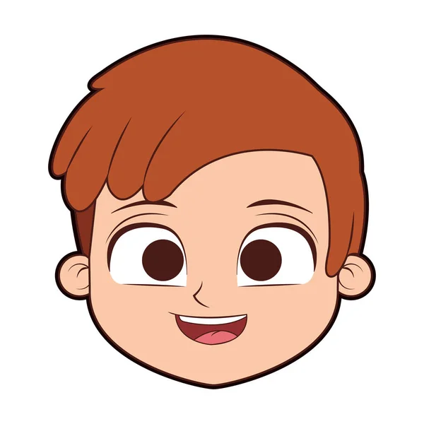 Leuke jongen gezicht cartoon — Stockvector