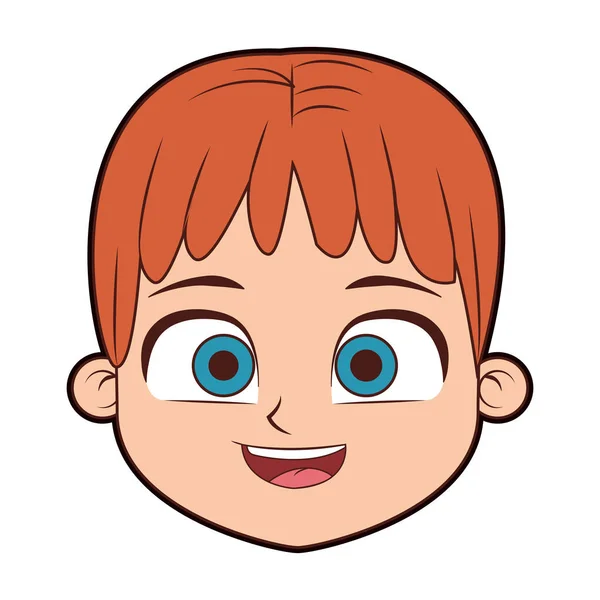 Cute boy face cartoon — Stock Vector