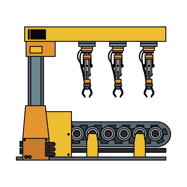 Fabrika robot kol ile konveyör — Stok Vektör