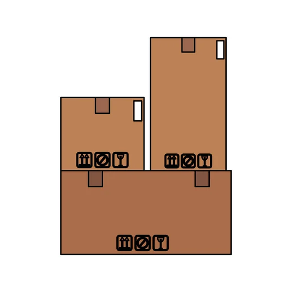 Картонні коробки, діаграма з накопиченням — стоковий вектор