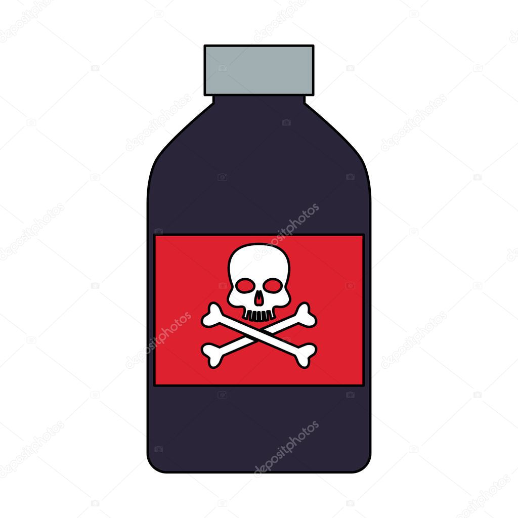 Poison bottle isolated