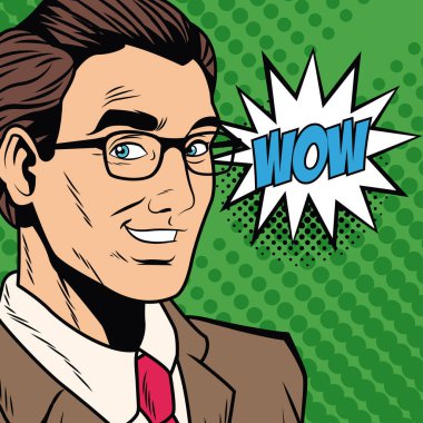 İşadamı pop sanat çizgi film