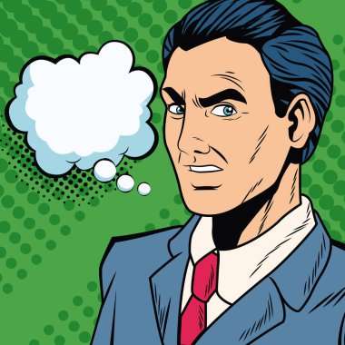 İşadamı pop sanat çizgi film